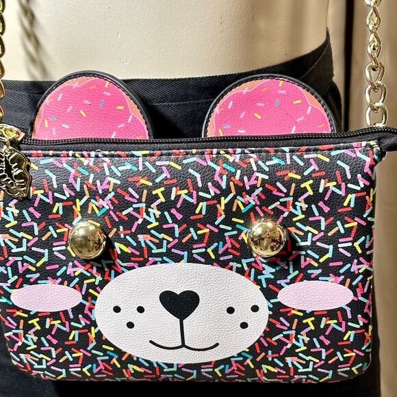 Betsey Johnson Sprinkle Candy Cupcake Teddy Bear Bag - Picture 2 of 9